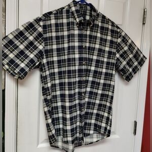 Duck Head Men's Short-Sleeve Plaid Button-Down.  Sz M